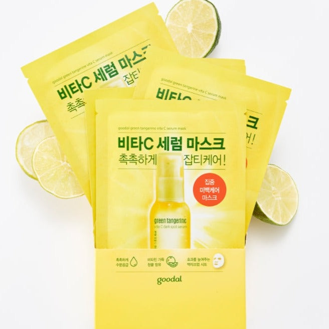 Green tangerine extract contained, A more active sheet, Intensive brightening care sheet mask, For clear and flawless skin