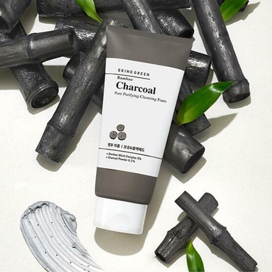 BRING GREEN Bamboo Charcoal Pore Purifying Cleansing Foam 300ml.